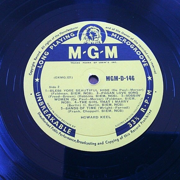 Vintage Vinyl LP Howard Keel - Great Screen Successes Rare 10" 1957 EMI Records - Picture 8 of 16
